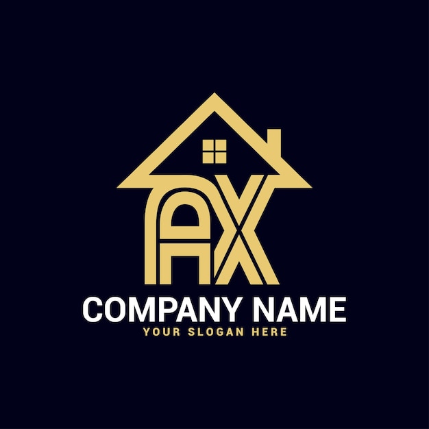 Ax, xa Real estate letter logo Vector Template