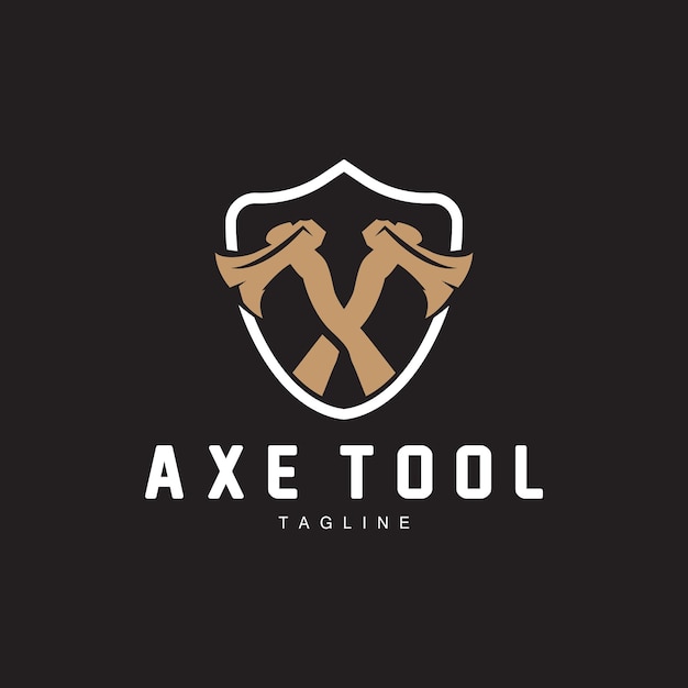 Axe Logo Wood Cutting Tool Lumberjack Vector Simple Minimalist Design Symbol Template