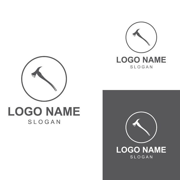 Axe logohatchet logo with concept design vector illustration template