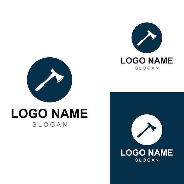 Axe logohatchet logo with concept design vector illustration template