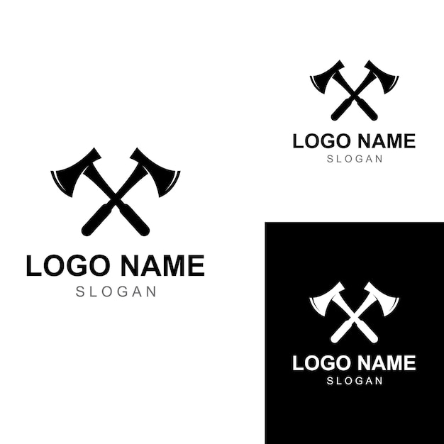 Axe logohatchet logo with concept design vector illustration template