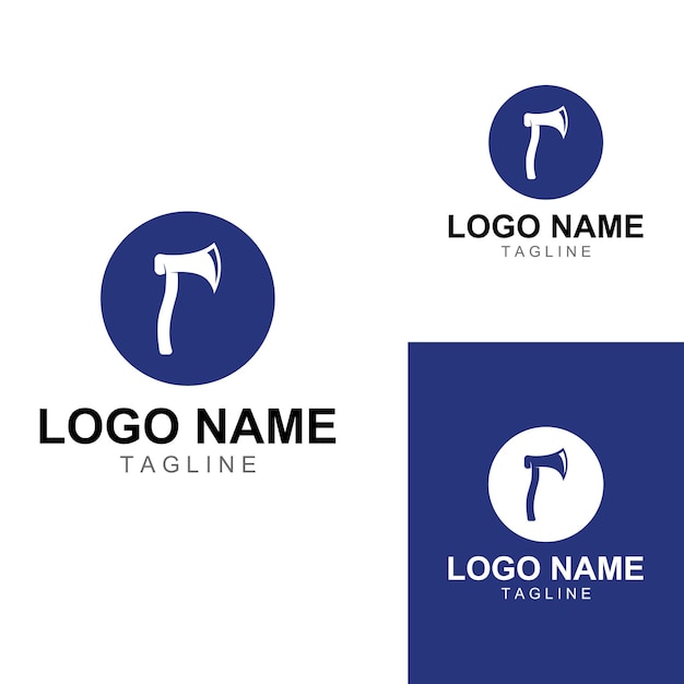 Axe logohatchet logo with concept design vector illustration template