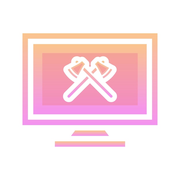 Axe monitor logo gradient design template icon element