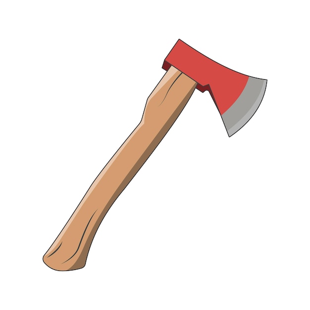 Axe Wood Cutter Flat Vector Illustration