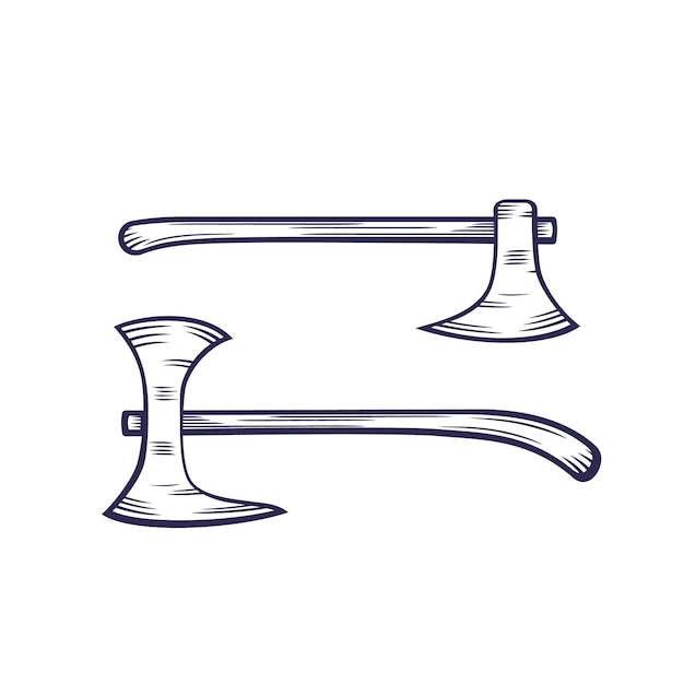 Axes isolated on white, vector