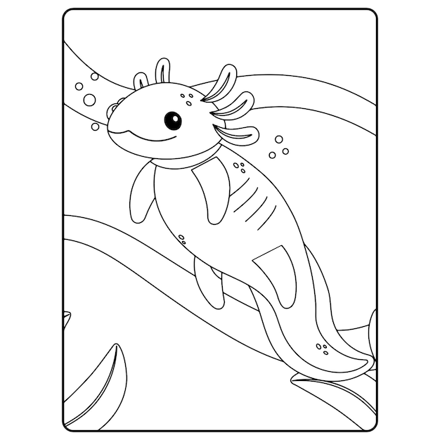 Axolotl coloring pages for kids