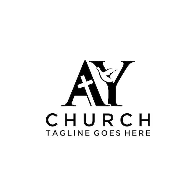 AY letter Christian or church logo design