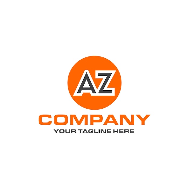 Vector az letter rounded shape logo design