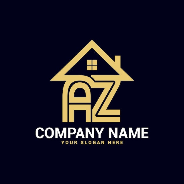 Az, za Real estate letter logo Vector Template