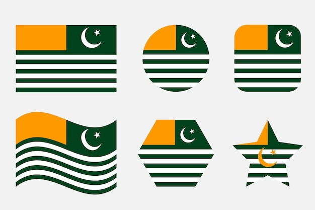 Azad Jammu and Kashmir flag simple illustration for independence day or election