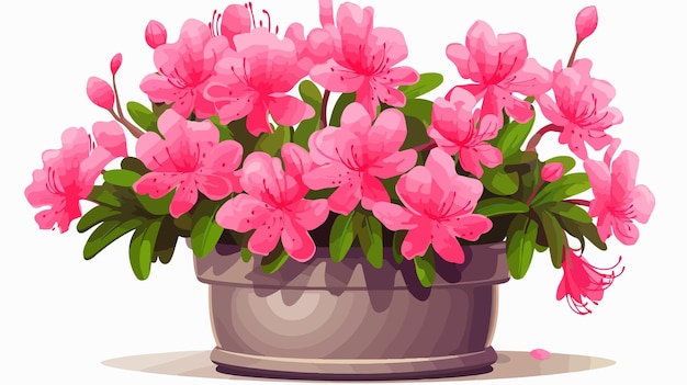 Azalea Houseplant with Pink Flowers in Pot Icon