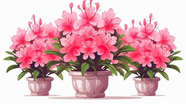 Vector azalea indoor plant in pot banner template illustration