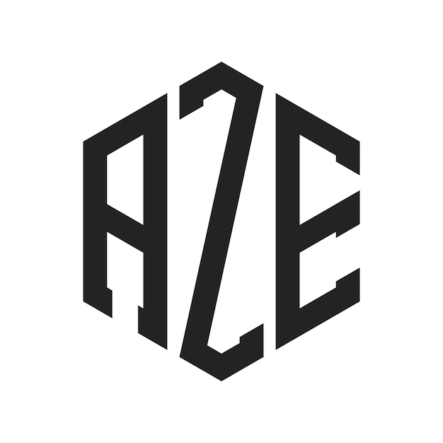 Vector aze logo design initial letter aze monogram logo using hexagon shape