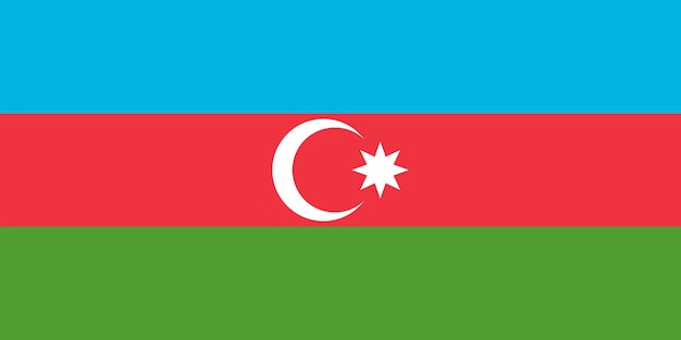 Azerbaijan Flag Official Colors and Proportion Vector