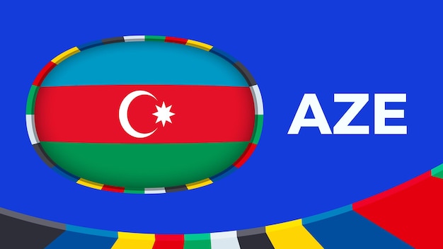 Azerbaijan flag stylized for European football tournament qualification