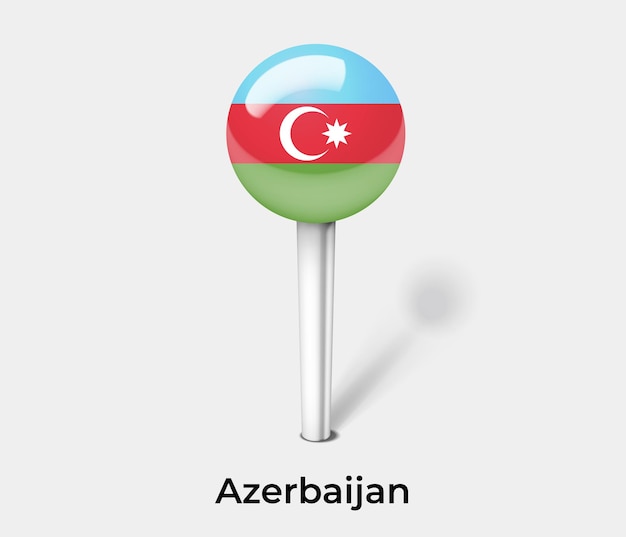 Azerbaijan push pin for map vector illustration