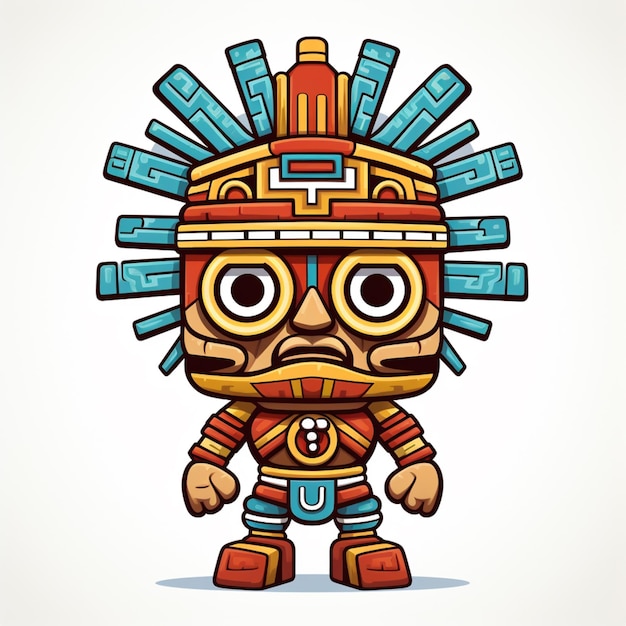 Vector aztec drawing isolated on transparent background