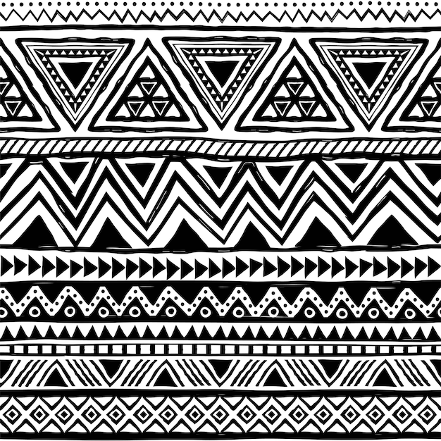 Vector aztec ethnic seamless pattern native american backdrop mexican print