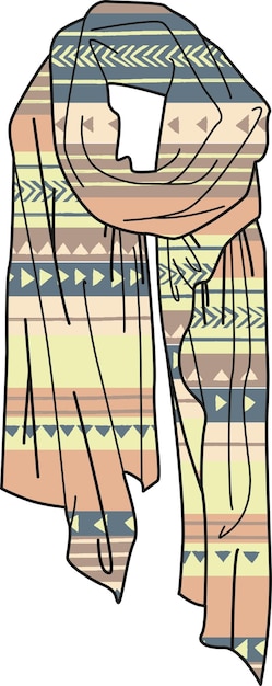 AZTEC PRINTED FELT SCARF IN EDITABLE VECTOR FILE