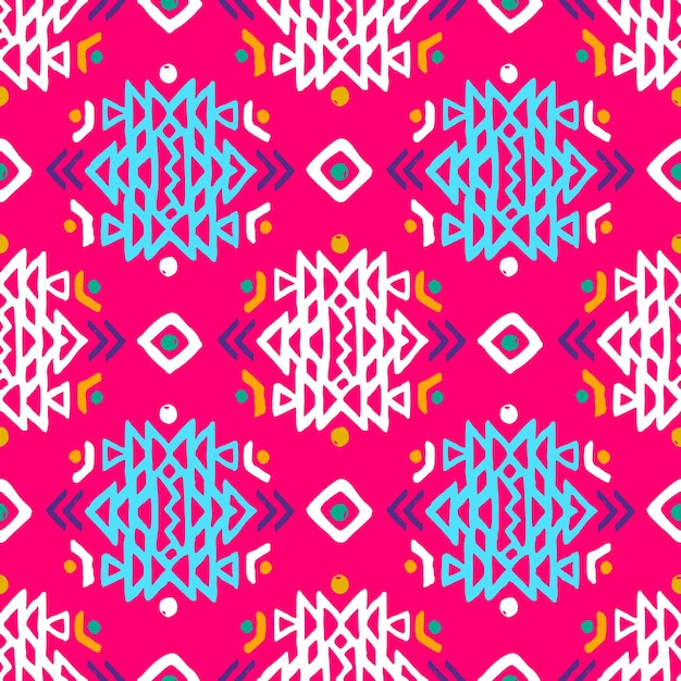 Vector aztec style seamless geometry pattern with tribal ornament