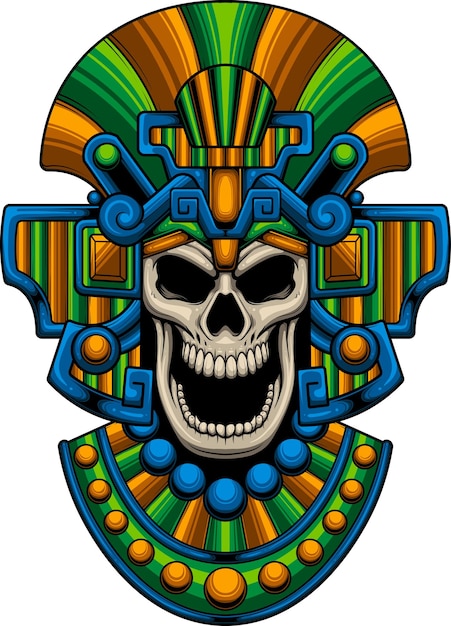 Aztec warrior illustration with premium quality stock vector