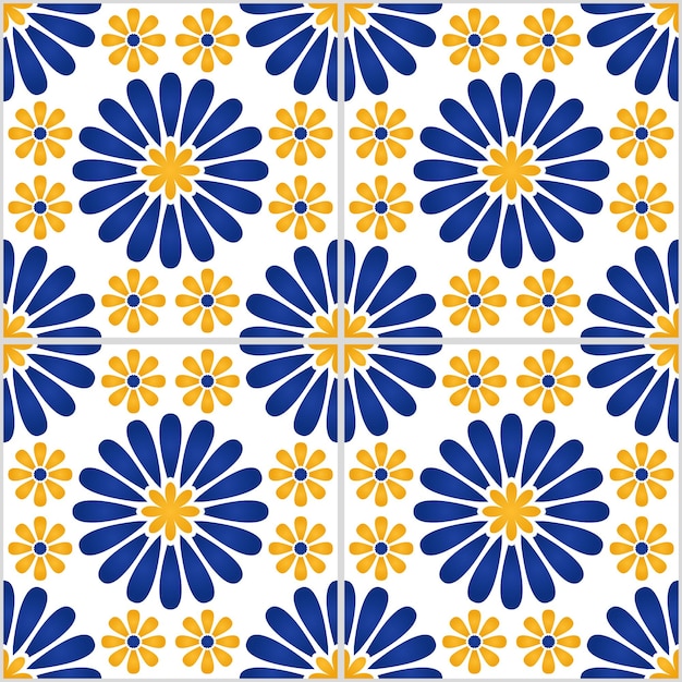 Azulejo ethnic portuguese seamless pattern