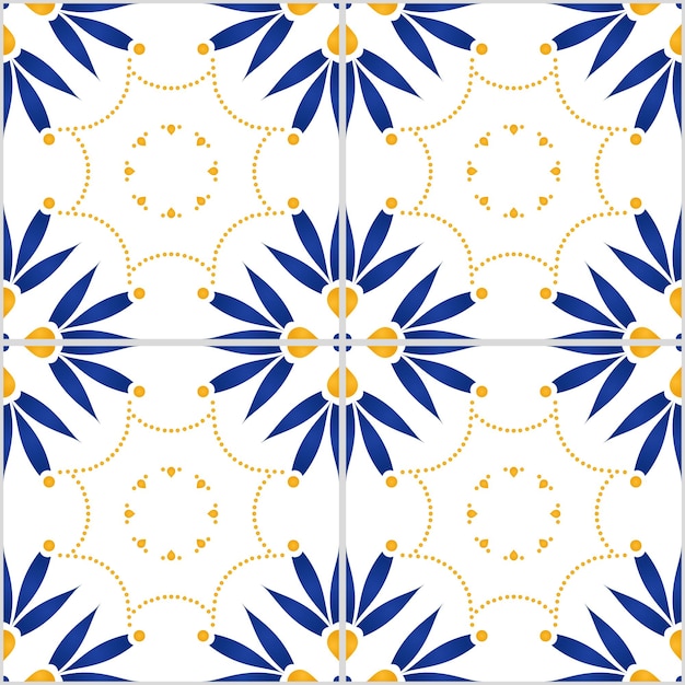 Azulejo ethnic portuguese seamless pattern