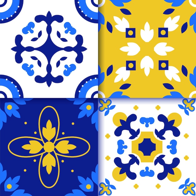 Azulejos Portuguese tile floor pattern