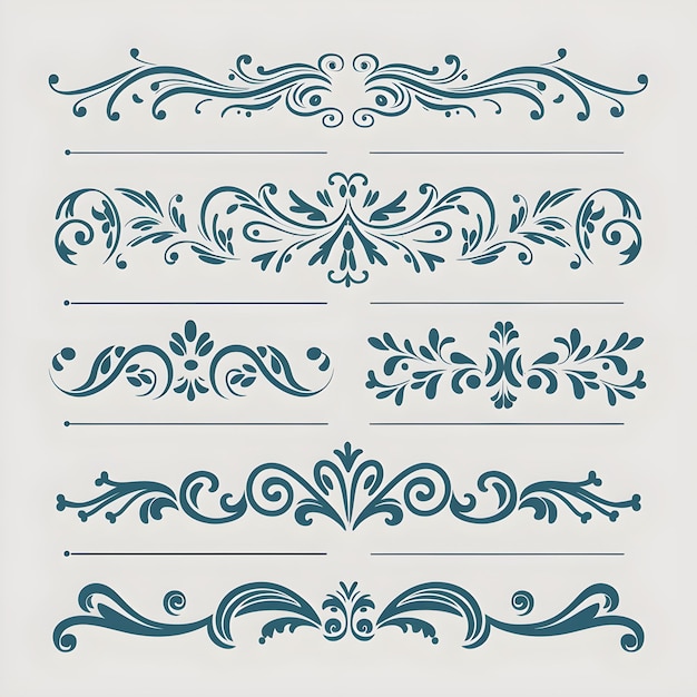 Azure color beautiful intricate design ornate elements decorative swirls frames frames borders