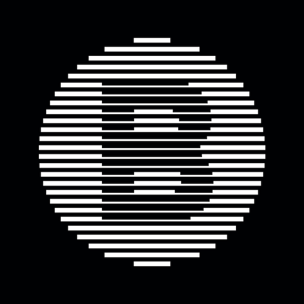 Vector b alphabet letter logo round circle line abstract optical illusion stripe halftone symbol icon