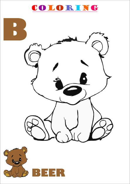 B for Beer Animal Sketch Coloring Book