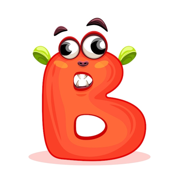 B Cute Monster English alphabet with funny monsters Set of Monster funny cut aphabet with English letter Colorful cartoon children Education development of children detailed colorful Illustration