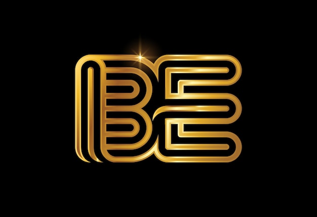 B and E combination Lines Letter Logo Creative Line Letters Design Template