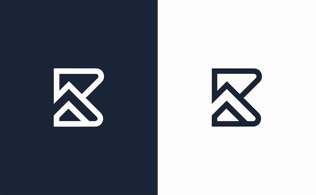 B elegant creative and modern vector logo design in blue and white color