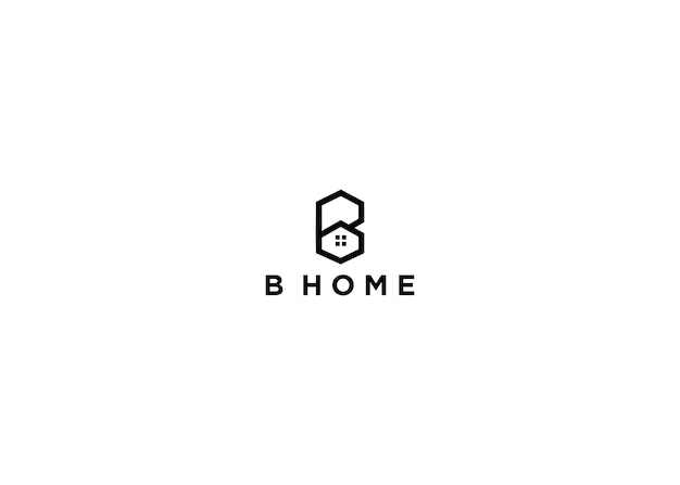 b home logo design vector illustration