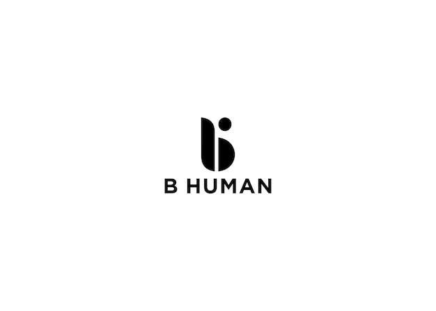 b human logo design vector illustration