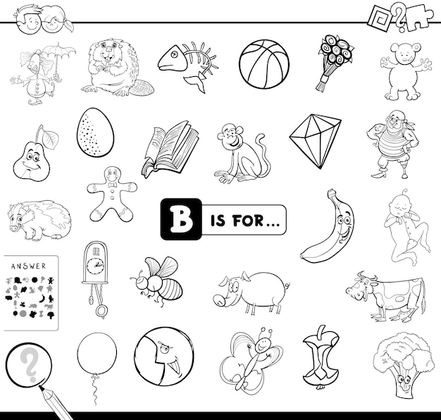 B is for educational game coloring book