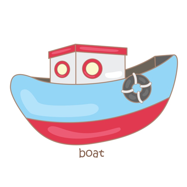 B Letter For Boat Illustration Vector Clipart