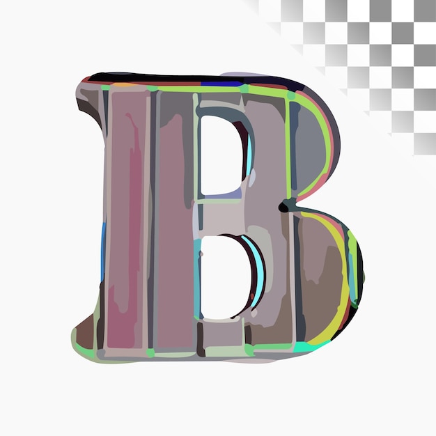 B Letter Design Stylish Font lens flare Alphabet