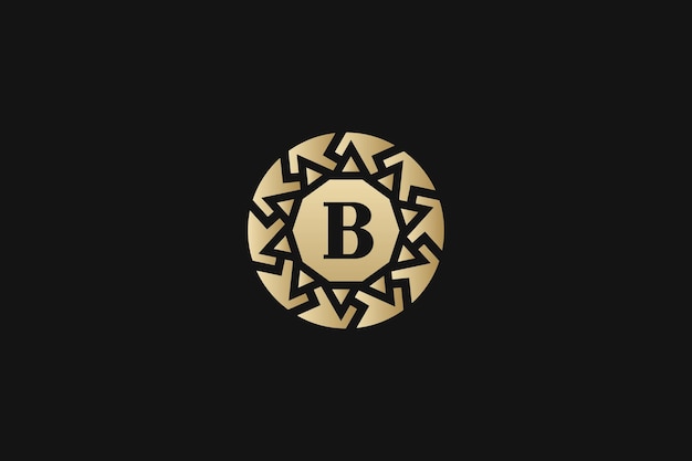 Vector b letter gold vector trademark brand logo