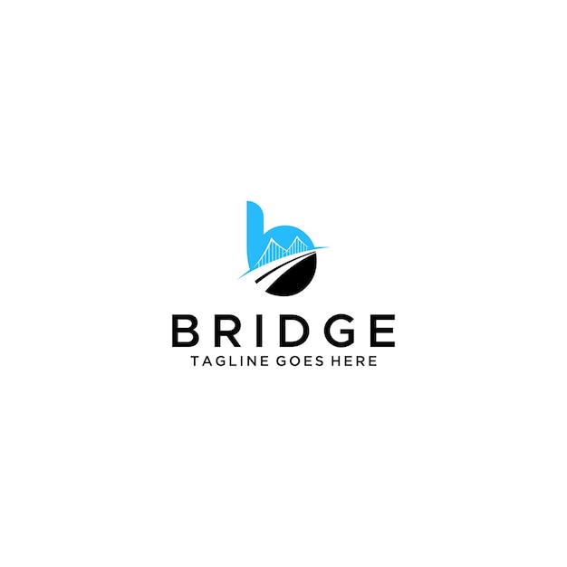 B letter initial bridge symbol vector icon logo design