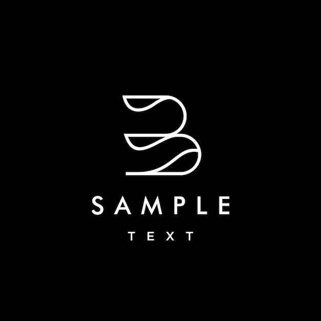 B letter logo line design beautiful elegant trendy awesome artistic black and white color