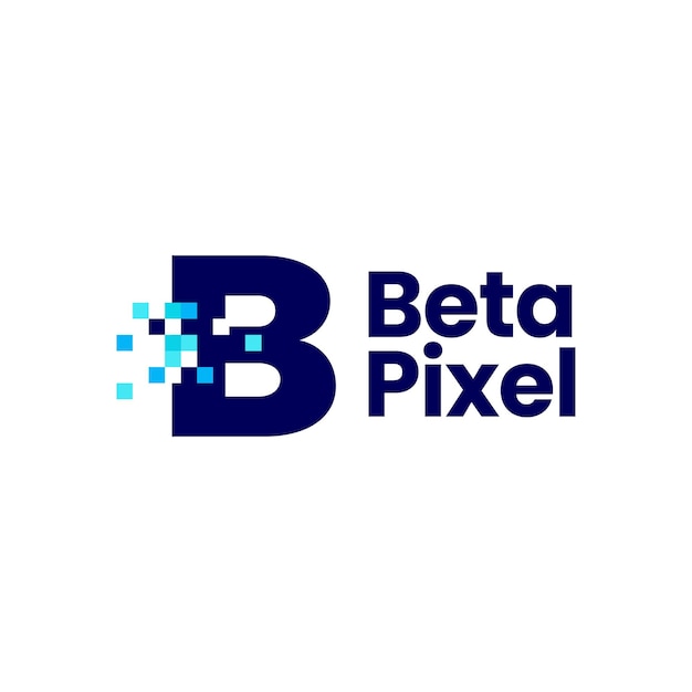 B letter pixel mark digital 8 bit logo vector icon illustration