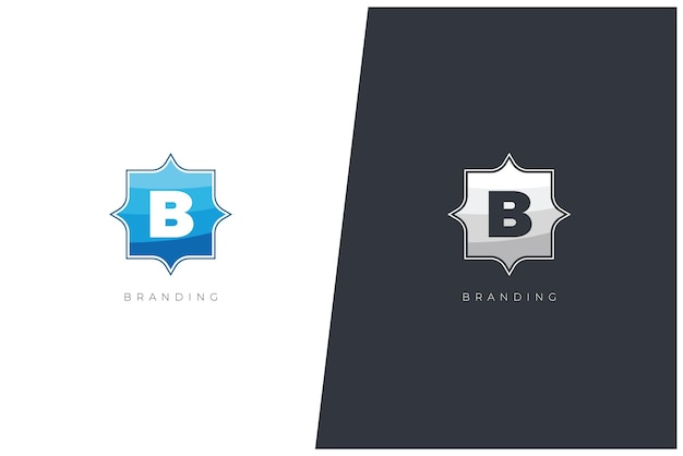 B Letter Vector Monogram Logo Digital Marketing Technology Concept Design