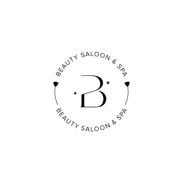 Vector b logo beauty saloon and spa minimal logo design