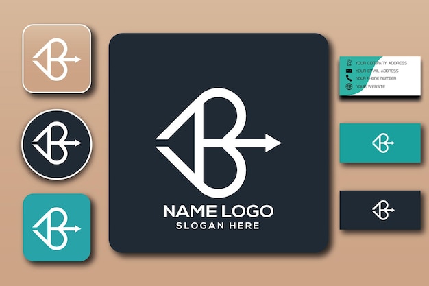 B monogram logo template