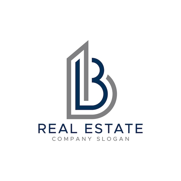 Vector b real estate home building logo