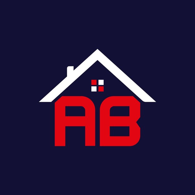 Vector a b real estate logo design