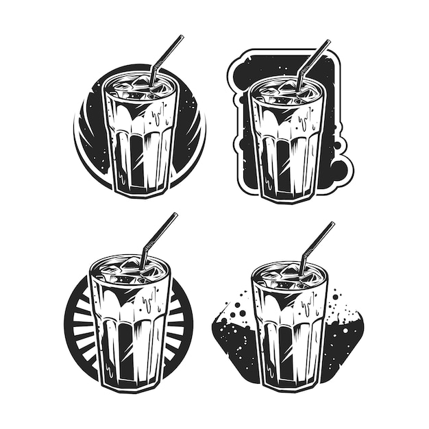 b&w Set of Cold Coffee badge 