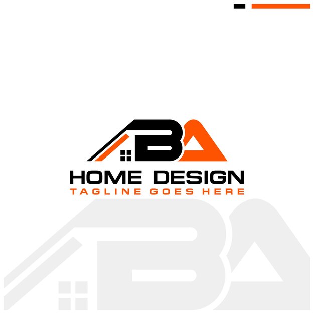 Vector ba initial home or real estate logo vector design